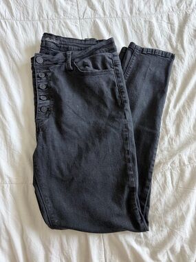 KanCan Black High-Rise Button-Fly Jeans